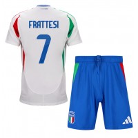 Echipament fotbal Italia Davide Frattesi #7 Tricou Deplasare European 2024 pentru copii maneca scurta (+ Pantaloni scurti)